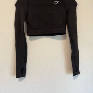 Gymshark Black Women's Seamless Long-Sleeve Crop Top